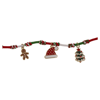 Pulsera de tela, colgantes de Navidad