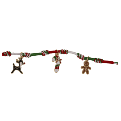 Pulsera de tela, colgantes de Navidad