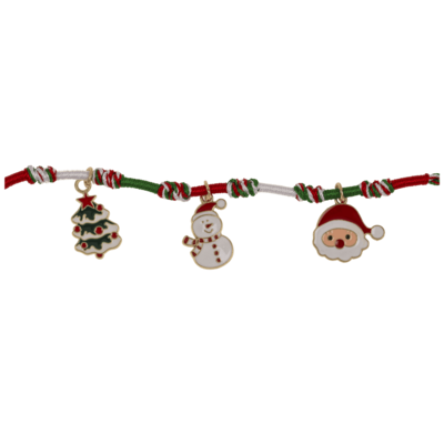 Pulsera de tela, colgantes de Navidad