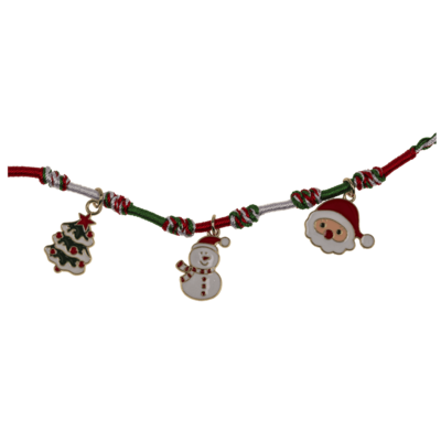 Pulsera de tela, colgantes de Navidad