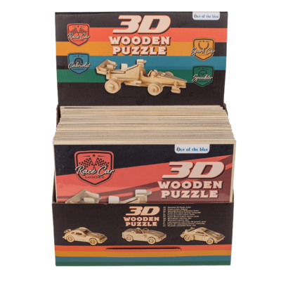 Puzzle 3D in legno naturale, Automobili,