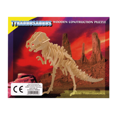 Puzzle de madera natura, Esqueleto de dinosaurio