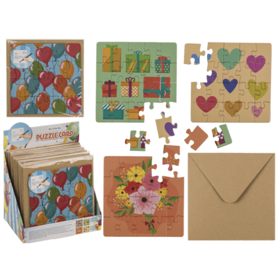 Quadratische Geschenkkarte, Puzzle, Geburtstag,
