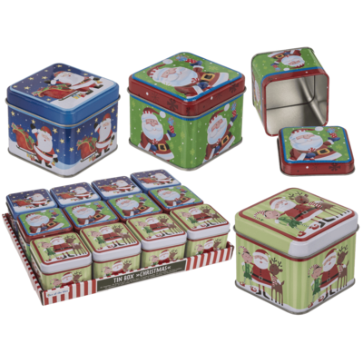 Quadratische Metall-Box, Christmas,