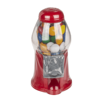 Red Gumball Machine, with ca. 25 g chewing gums,