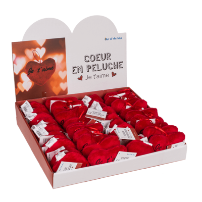 Red plush heart , Je t' aime,