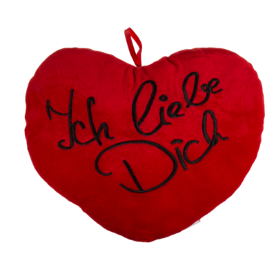 Red plush heart, Ich liebe Dich,