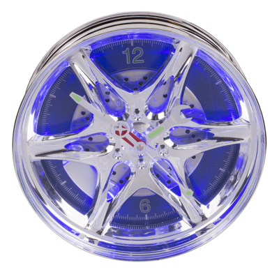 Rim clock with blue LED,