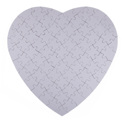 Rompecabezas blanco en forma de corazón,