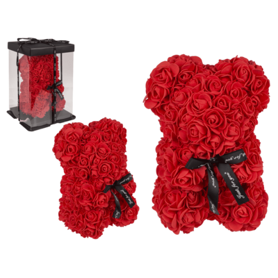 Rose bear, 25 x16 x16 cm in PET gift box,