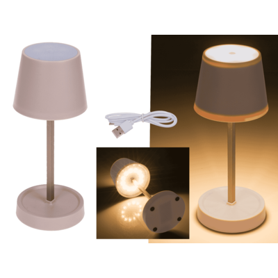 Rose colored table lamp with LED,