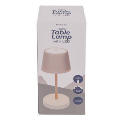 Rose colored table lamp with LED,