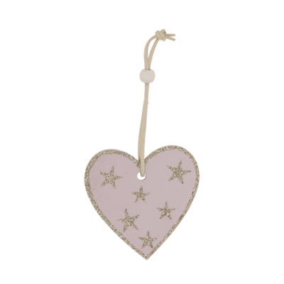 Rose colored wooden christmas hanger,