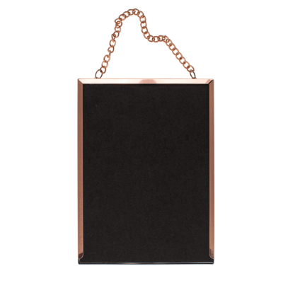Rose gold metal picture frame for hanging,