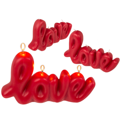 Rote Kerze, Love, ca. 20 x 3,8 x 11,8 cm