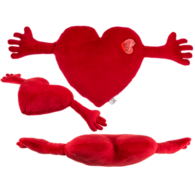 Rotes Plüschherz mit Armen, ca. 70 cm