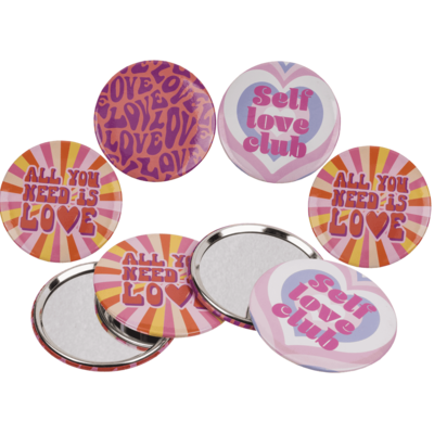 Round shaped pocket mirror, Love,