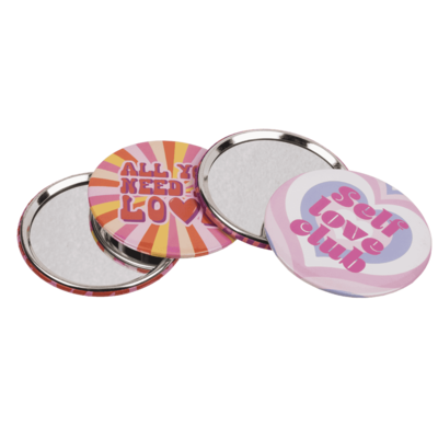 Round shaped pocket mirror, Love,