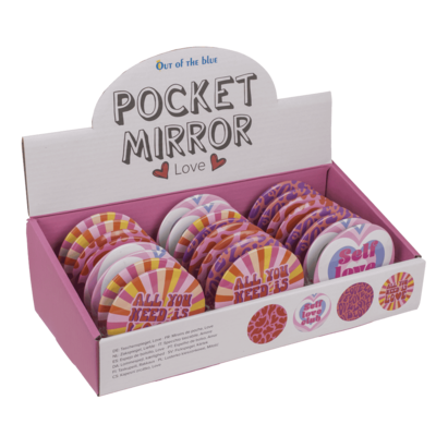 Round shaped pocket mirror, Love,