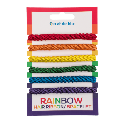 Ruban pour les cheveux/bracelet textile, Rainbow,