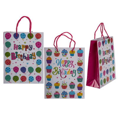 Sac cadeau en papier, Happy Birthday,