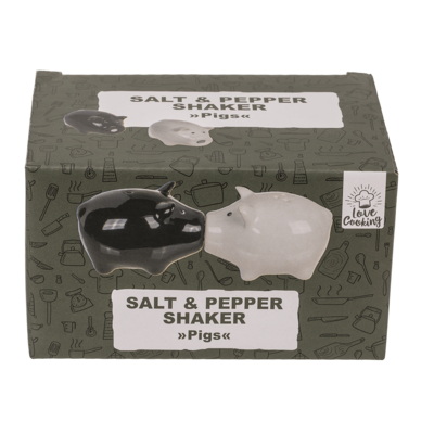 Salt & pepper shaker, pigs with magnet nose,