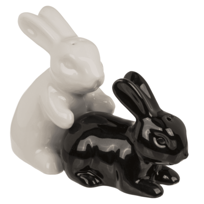 Salt & pepper shaker, rabbits, 11 x 4.5 x 8 cm,