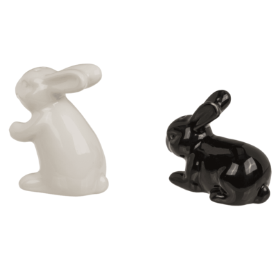 Salt & pepper shaker, rabbits, 11 x 4.5 x 8 cm,