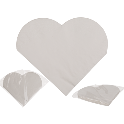 Salviette di carta bianche a forma di cuore,