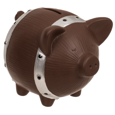 Saving bank, barrel pig, 16 x 12,5 x 13 cm,