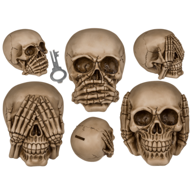 Savings bank, Skull - The 3 Monkeys (See No,