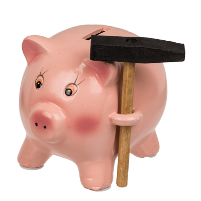 Savings box, Pig with Hammer,