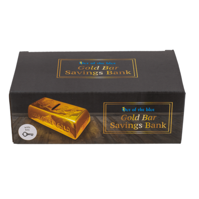 Savings Box with lock, Gold Bar,