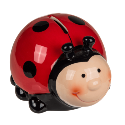 Savings box with lock, Ladybird,