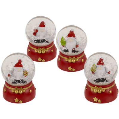 Schneekugel, Wichtel, auf Sockel,4,5 x 4,5 x 6 cm,