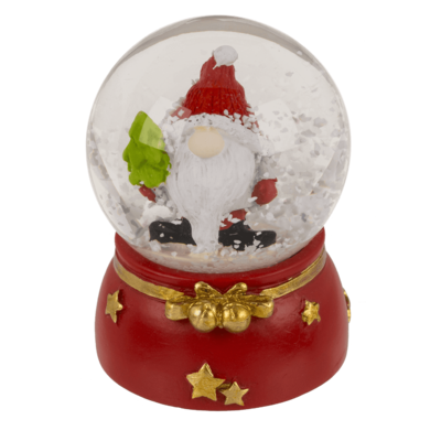 Schneekugel, Wichtel, auf Sockel,4,5 x 4,5 x 6 cm,