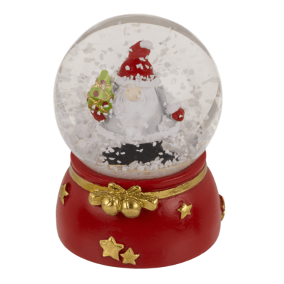 Schneekugel, Wichtel, auf Sockel,4,5 x 4,5 x 6 cm,
