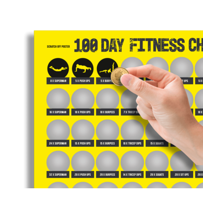 Scratch Poster,100 days of fitness,