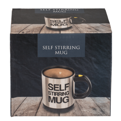Self stirring mug, stainless steel with plastic,