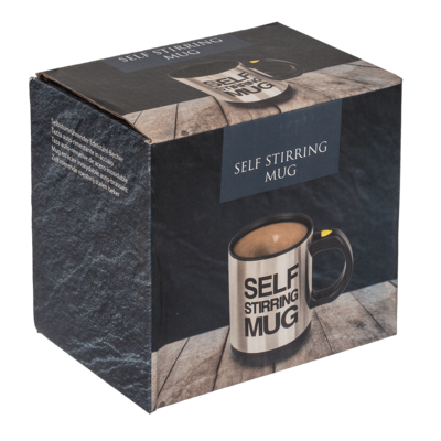 Self stirring mug, stainless steel with plastic,
