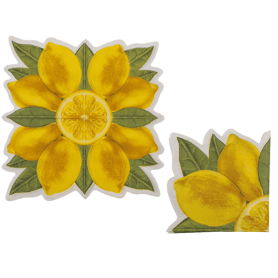 Serviettes en papier à motif, citron