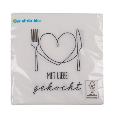 Serviettes en papier, Mit Liebe gekocht,