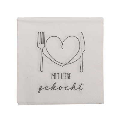 Serviettes en papier, Mit Liebe gekocht,