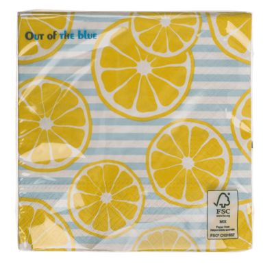 Servilletas de papel, limones