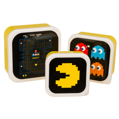 Set di 3 contenitori da pranzo, Pac-Man,
