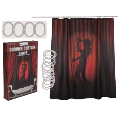 Shower curtain, singer silhouette, 180 x 180 cm,