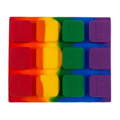 Silicone ice cube tray, Love is Love,