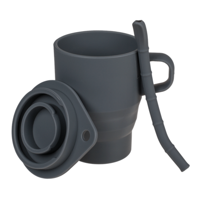 Silicone Travel Mug, extendable, ca. 11 x 11 cm,