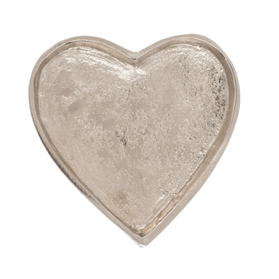 Silver-coloured metal decoration bowl, Heart,