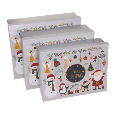 Silver gift box, Merry Christmas,